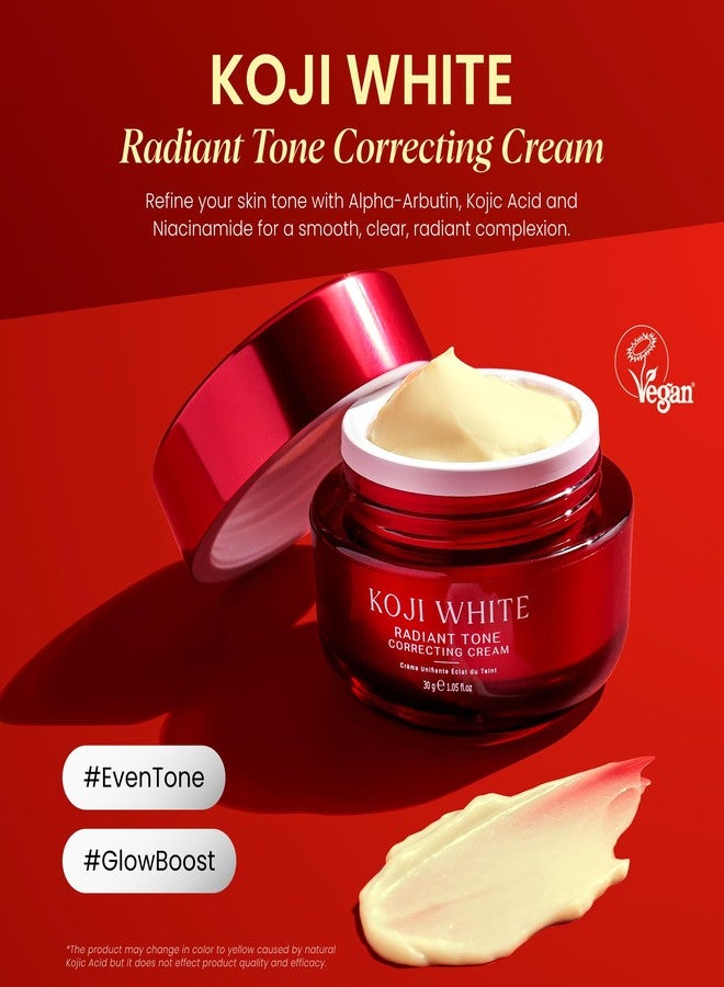Koji White 1% Kojic Acid Cream | Face Moisturizer Radiant Tone Correcting Cream with 1% Alpha-Arbutin, 3% Niacinamide & Hyaluronic Acid for All Skin Types, Unscented, Vegan Skincare, 1.05 FL Oz - Image 2