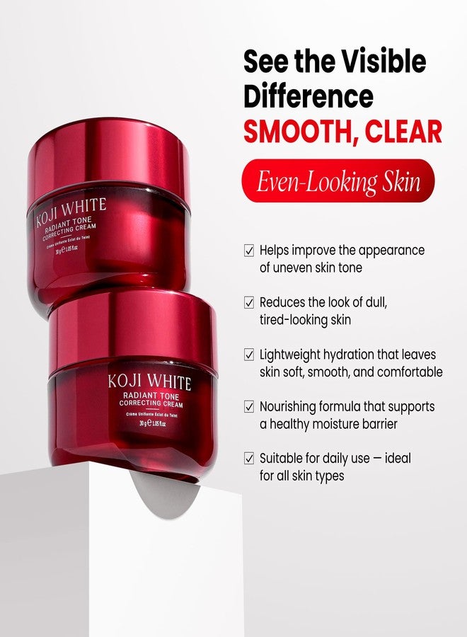 Koji White 1% Kojic Acid Cream | Face Moisturizer Radiant Tone Correcting Cream with 1% Alpha-Arbutin, 3% Niacinamide & Hyaluronic Acid for All Skin Types, Unscented, Vegan Skincare, 1.05 FL Oz - Image 3