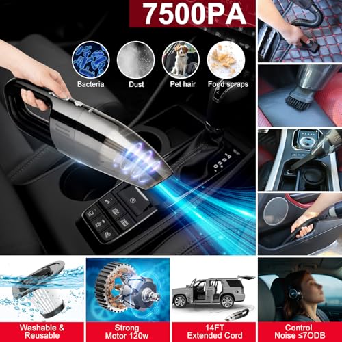 GPUSFAK 46Pcs Car Wash Cleaning Kit with Foam Gun Sprayer Detailing Brushes Car Vacuum Collapsible Bucket Windshield Cleaning Tool Tire Brush Towels Complete Interior Exterior Detailing Set for Car - Image 2