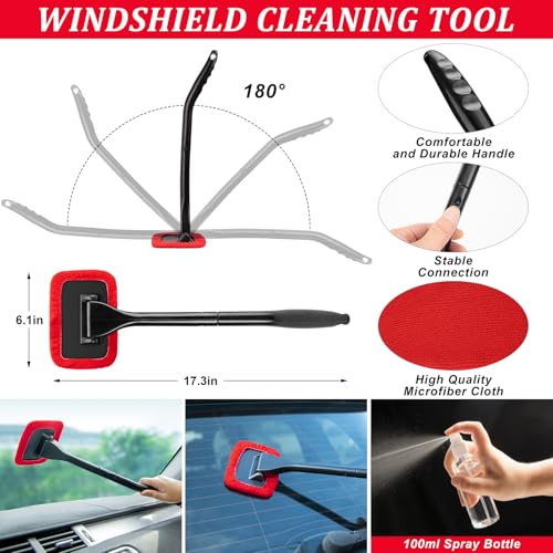 GPUSFAK 46Pcs Car Wash Cleaning Kit with Foam Gun Sprayer Detailing Brushes Car Vacuum Collapsible Bucket Windshield Cleaning Tool Tire Brush Towels Complete Interior Exterior Detailing Set for Car - Image 5