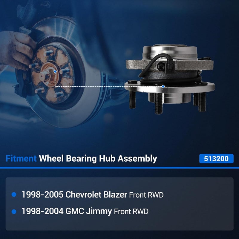Autoround 2WD Front Wheel Hub and Bearing Assembly 513200 for Chevy Blazer and GMC Jimmy - Image 2