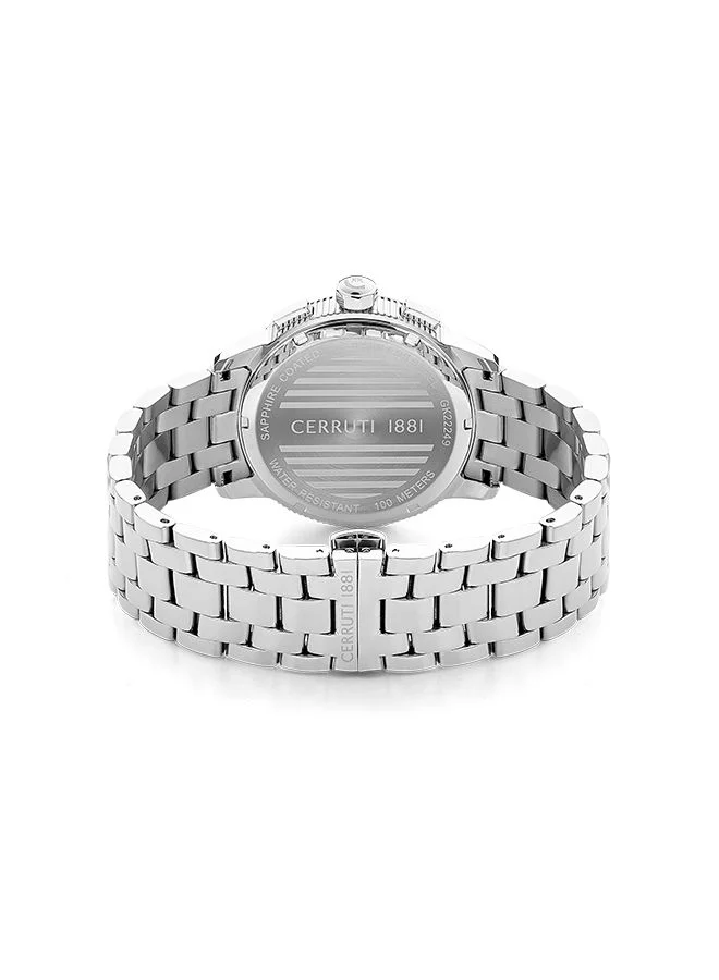 شيروتي 1881 Men's Round Shape Stainless Steel Band Analog Wrist Watch 44 mm - White Dial - CIWGK2224908