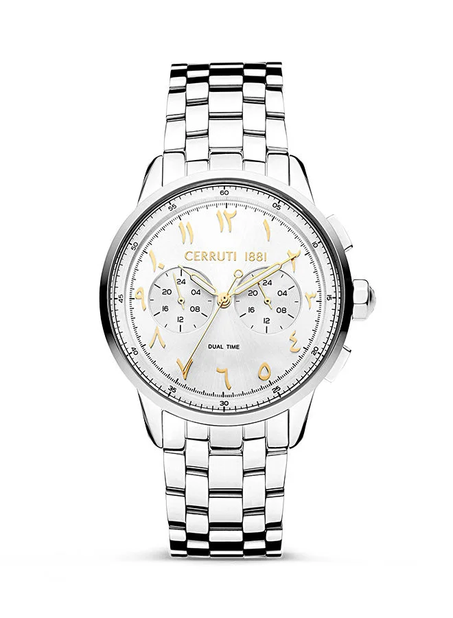شيروتي 1881 Men's Round Shape Stainless Steel Band Analog Wrist Watch 44 mm - White Dial - CIWGK2224908