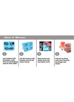 MBUYS MALL Mbuys Mall 4Cup Silicone Mold for Making Ice Glasses Iced Shots for Party Drinking Coke  - Image 4