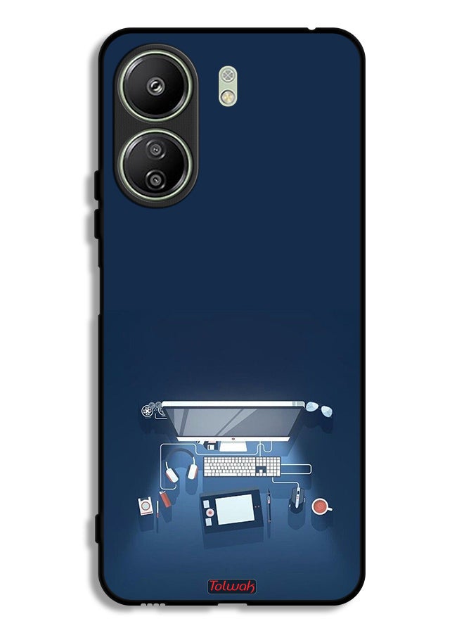 Tolwak Xiaomi Redmi 13C Protective Case Cover Computer Desk Art - Image 1