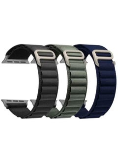 BGM 3 Pc Alpine Loop Strap For iWatch 49mm 46mm 45mm 44mm 42mm, Replacement Nylon Alpine Loop G-Hook Band Compatible For Apple Watch Series Ultra 3 | Ultra 2 | Ultra | 10 9 8 7 SE 6 5 4 3 2 1 - Multicolor  - Image 2