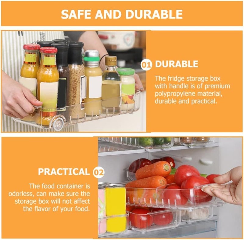 LOOKMINT RollOut Fridge Caddy Divided Pull Out Fridge Drawer Organizer Clear on Wheels Refrigerator Storage Bins for Veggie Pantry Snackle Box Under Sink Bathroom Organization Pack of 1 - Image 3