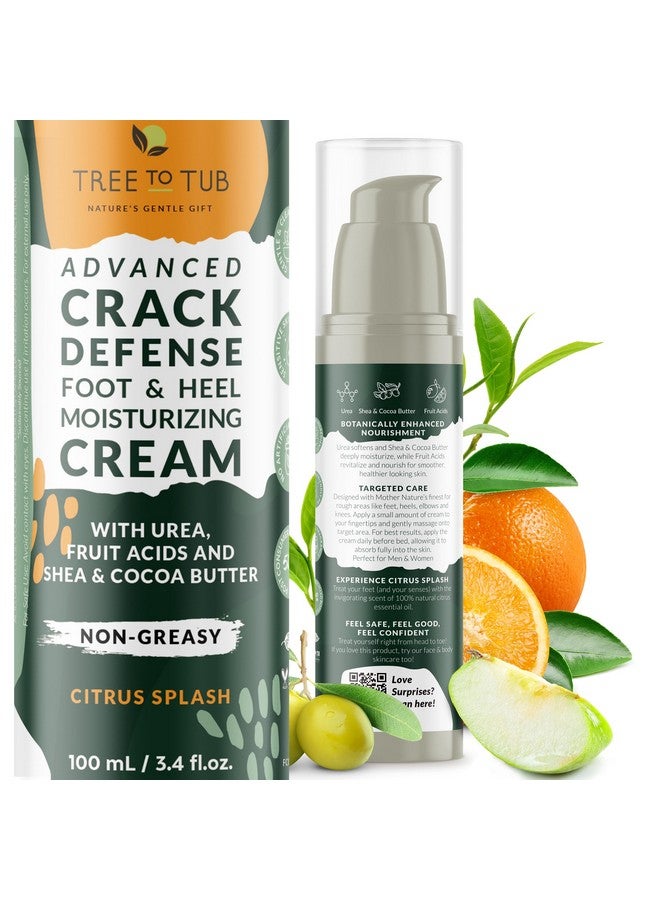 تري تو تيوب كريم القدم للكعوب الجافة المتشققة والقدمين، غسول القدم للقدمين الجافة والمتشققة، مرطب غير دهني للقدم، كريم اليوريا مع زبدة الشيا والكاكاو المنعمة والحمضيات، العناية بالقدم للنساء والرجال - Image 1