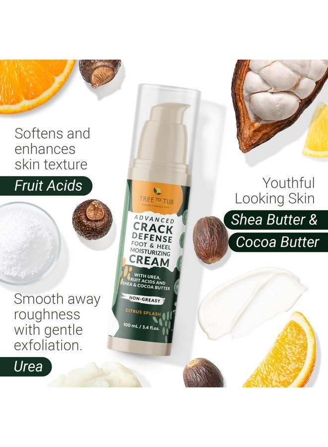 تري تو تيوب كريم القدم للكعوب الجافة المتشققة والقدمين، غسول القدم للقدمين الجافة والمتشققة، مرطب غير دهني للقدم، كريم اليوريا مع زبدة الشيا والكاكاو المنعمة والحمضيات، العناية بالقدم للنساء والرجال - Image 5