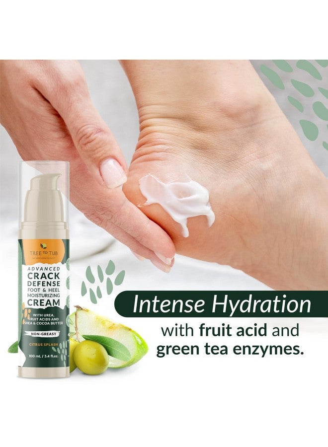 تري تو تيوب كريم القدم للكعوب الجافة المتشققة والقدمين، غسول القدم للقدمين الجافة والمتشققة، مرطب غير دهني للقدم، كريم اليوريا مع زبدة الشيا والكاكاو المنعمة والحمضيات، العناية بالقدم للنساء والرجال - Image 3