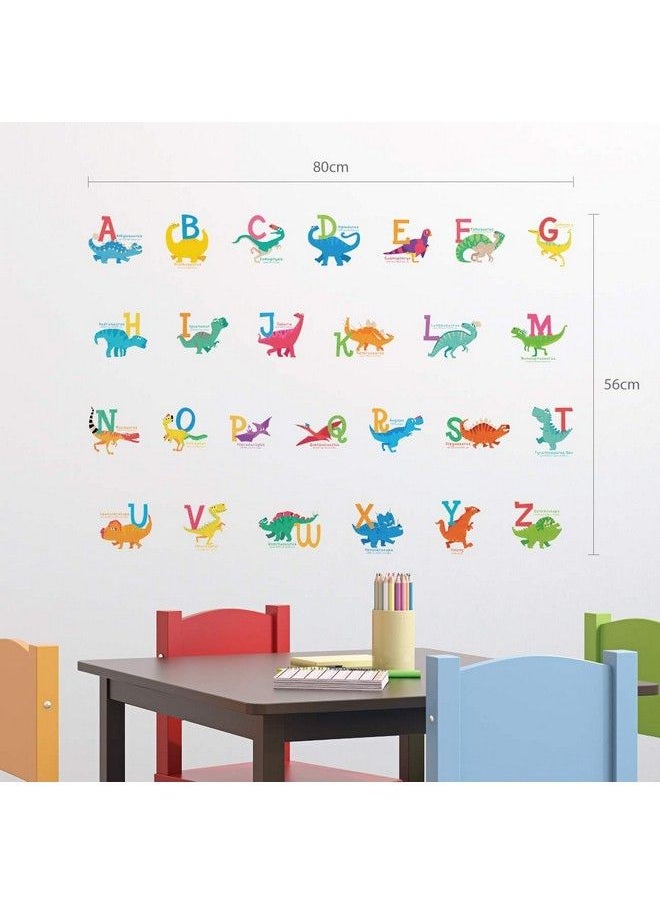 Decowall - ملصقات حائط للأطفال عليها حروف أبجدية ديناصور (صغيرة) قابلة للإزالة وقابلة للتقشير واللصق لتزيين غرفة نوم الأطفال وغرفة المعيشة - Image 1