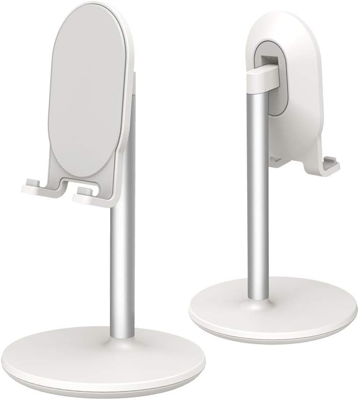 Bright Stone Phone Stand for Desk, Adjustable Cell Phone Holder for Desk, Compatible with 4"-12.9" Phones/Tablet/iPhone/iPad/Switch (White) - Image 1