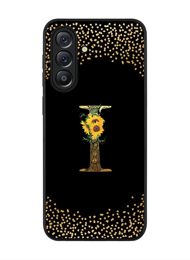 Stylizedd For Samsung Galaxy A56 5G Case,Slim fit Camera Protection, Shockproof Thin Phone cover  - Custom Floral Monogram - I ( Black ) - Image 1