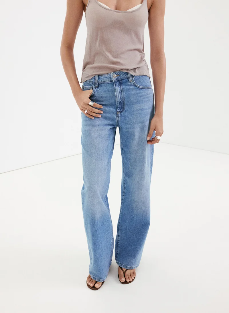 MANGO Danila High-Waisted Wide Leg Jeans
