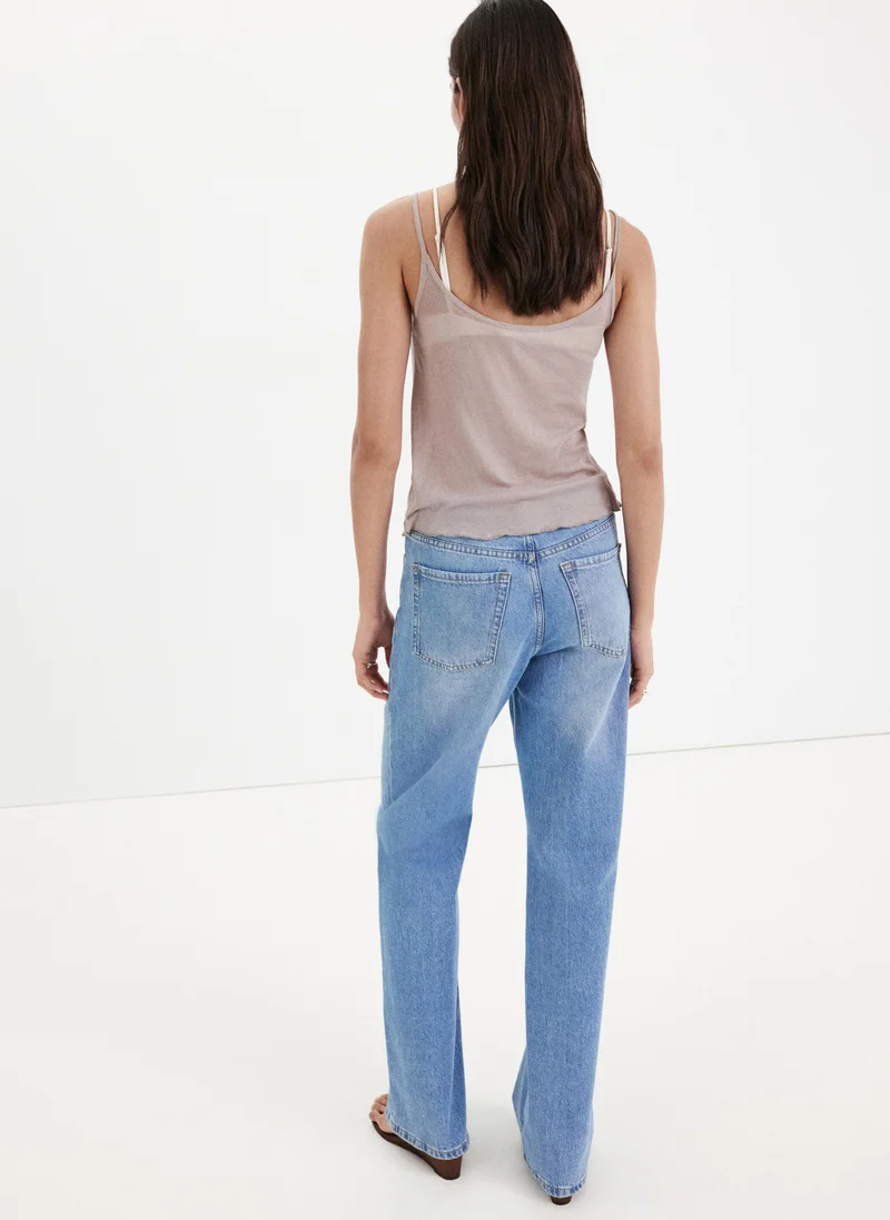 MANGO Danila High-Waisted Wide Leg Jeans