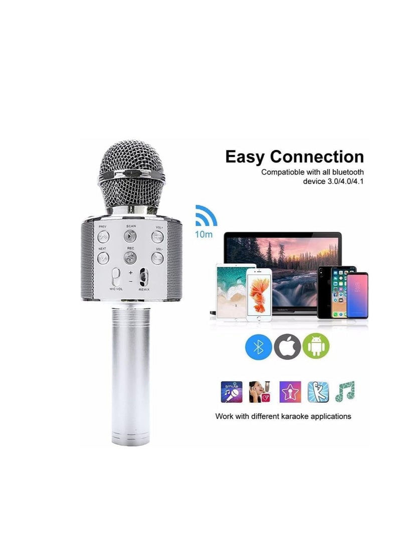 Handheld Wireless Singing Mike Multi-Function Bluetooth Karaoke Mic with Microphone Speaker for All Smart Phones (Random colors) - Image 2