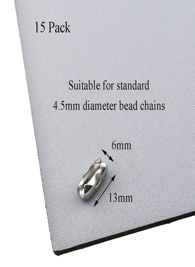 Binzzo 4.5mm Diameter Vertical Roman Roller Beaded Decent Fix Hide Frayed End Reliable Closure Easily Connect Stainless Steel Blind Ball Chain Connector 15 Pieces for Roller Shades Curtains Blinds - Image 2