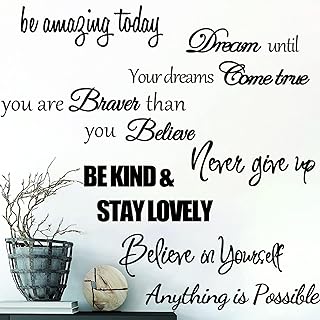 Sinekong Inspirational Wall Decals Quotes Motivational Wall Stickers Vinyl Positive Word Wall Decals Spiritual Sayings - Image 1