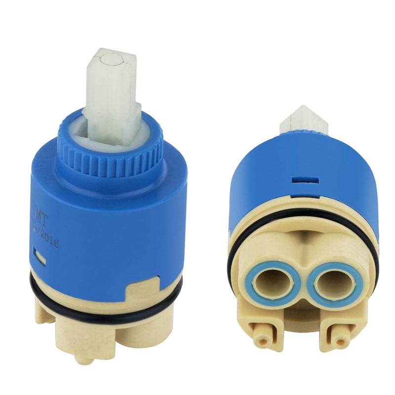 PVC Plastic Extended Ceramic Disc Cartridge | Durable Plumbing Accessories | Single Lever Mixer Cartridge Valve Replacement Part for Kitchen, Bathroom, Wash Basin, Shower, Sink Faucet Taps (35mm) - Image 1