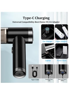 Excefore 2 in 1 Cordless Handheld Vacuum Cleaner and Air Duster, 8Kpa Foldable Mini Vacuum Rechargeable 52000RPM Air Duster Car Vacuum Portable Keyboard Cleaner Air Blower for Computer/Car/House  - Image 4