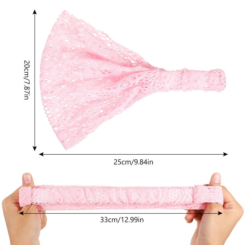 WILLBOND 10 Pieces Lace Elastic Headwrap Lace Elastic Headbands Boho Bandana Bohemian Headband Hair Accessories for Women, 10 Colors - Image 3