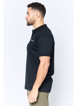Maserati Men Regular Fit Brand Logo Short Sleeves Polo Shirt, Black  - Image 2