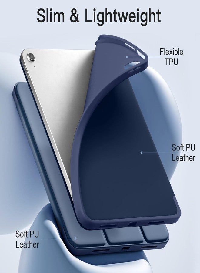Akkerds جراب Akkerds متوافق مع iPad (A16) الجيل الحادي عشر 11 بوصة 2025، وجراب iPad الجيل العاشر 10.9 بوصة 2022 مع حامل قلم، غطاء حماية ثلاثي الطي رفيع مع ظهر TPU ناعم، أزرق داكن - Image 5