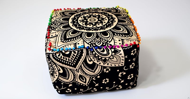 CRAFT KALA غطاء وسادة طاولة مربعة ذات تصميم ماندالا من ، بحجم 20×20×14 بوصة، بألوان متعددة. - Image 5