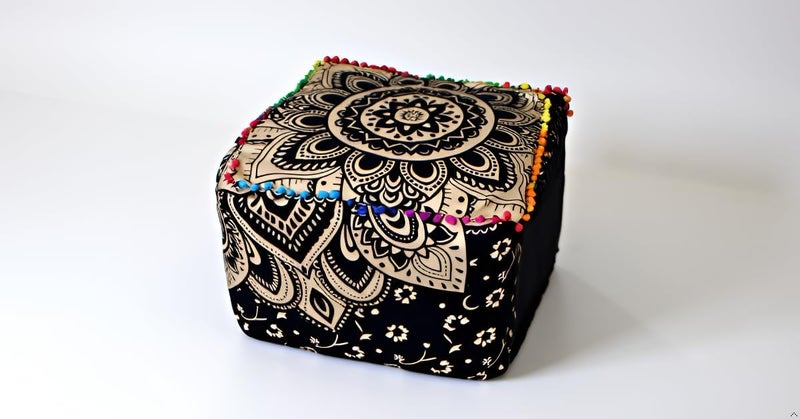 CRAFT KALA غطاء وسادة طاولة مربعة ذات تصميم ماندالا من ، بحجم 20×20×14 بوصة، بألوان متعددة. - Image 3
