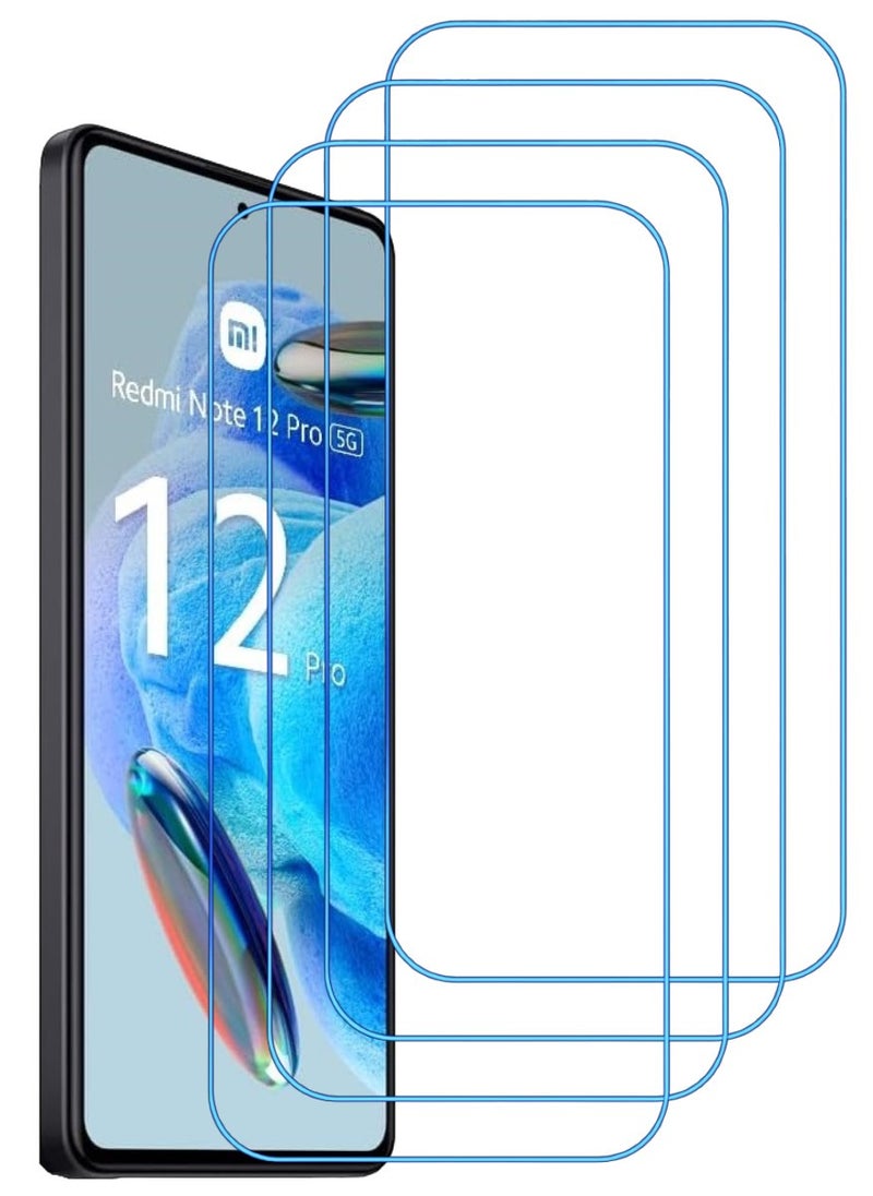 ACLIX 4 Pieces Antistatic ESD Dustproof Premium Quality High Definition Clear Tempered Glass Screen Protector Designed For Xiaomi Redmi Note 12  Pro - Image 1