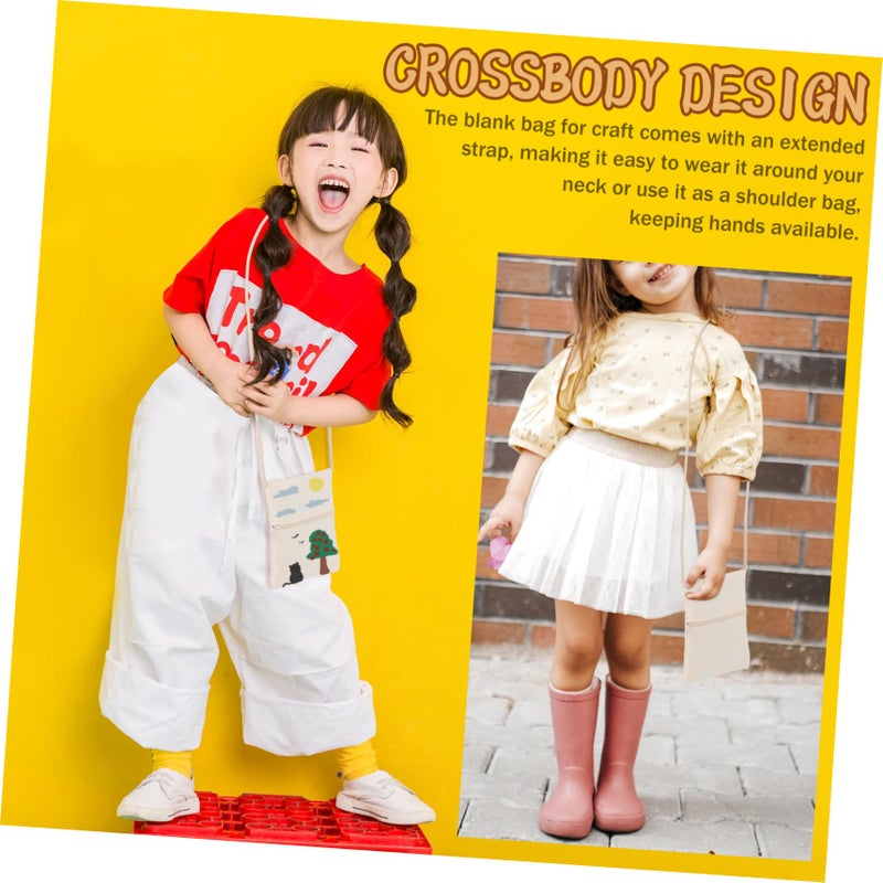 10 Blank Crossbody Bags For Kids DIY Painting Non Woven Fabric Storage - Image 4