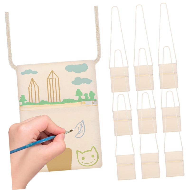 10 Blank Crossbody Bags For Kids DIY Painting Non Woven Fabric Storage - Image 2