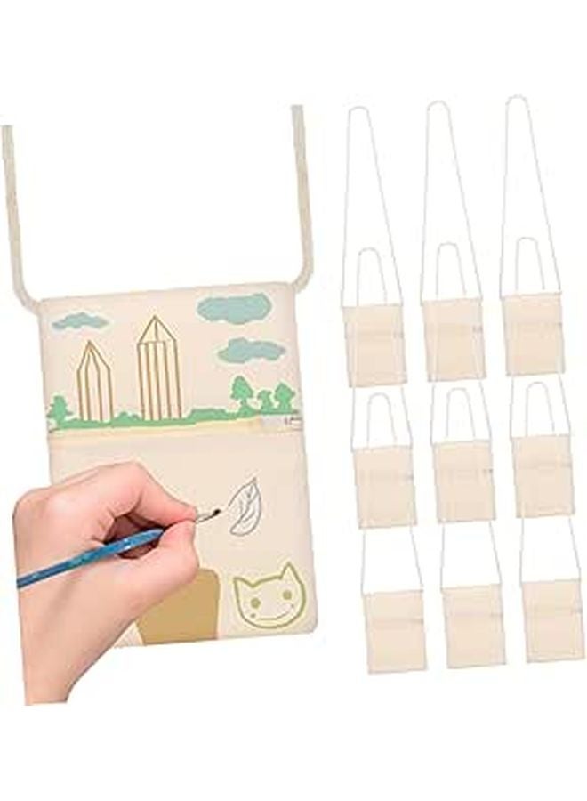10 Blank Crossbody Bags For Kids DIY Painting Non Woven Fabric Storage - Image 1
