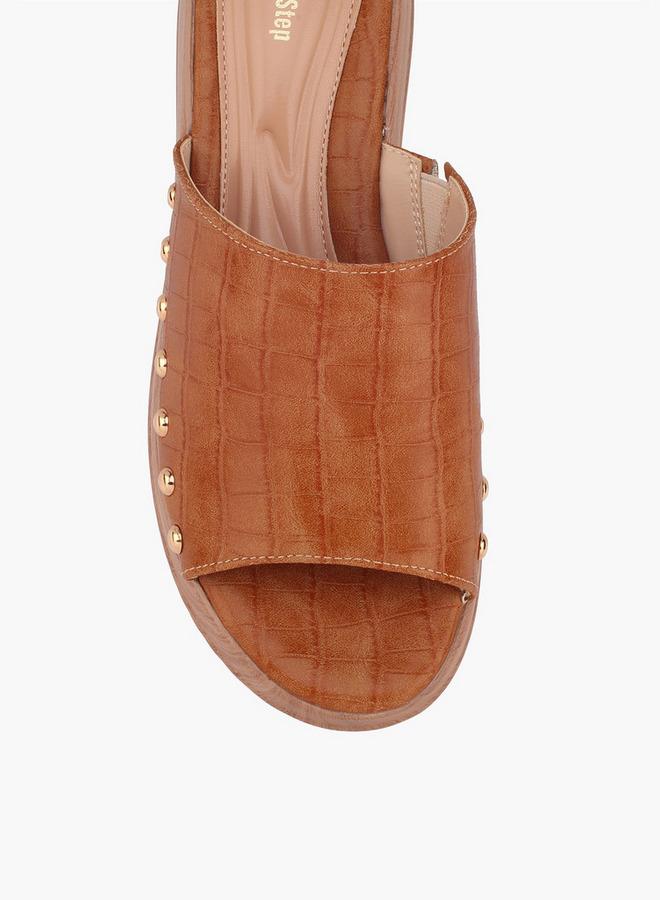 Surestep Women Textured Flatform Heel Sandals - Image 4
