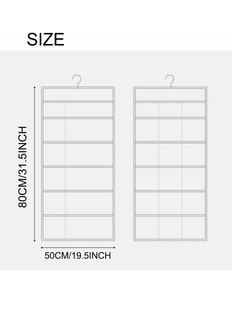 Bra Organizer, for Closet with Mesh Pockets & Rotating Metal Hanger, Dual Sided Wall Shelf Wardrobe Storage Bags Pockets, Space Saver Bag for Socks Underwear Underpants, Beige (12+24 Grids) - Image 3