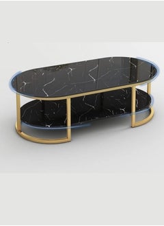 NKX Multipurpose White 2 tier Coffee Table with thickened 4mm glass Top for Kitchen and Bedroom  - Image 3