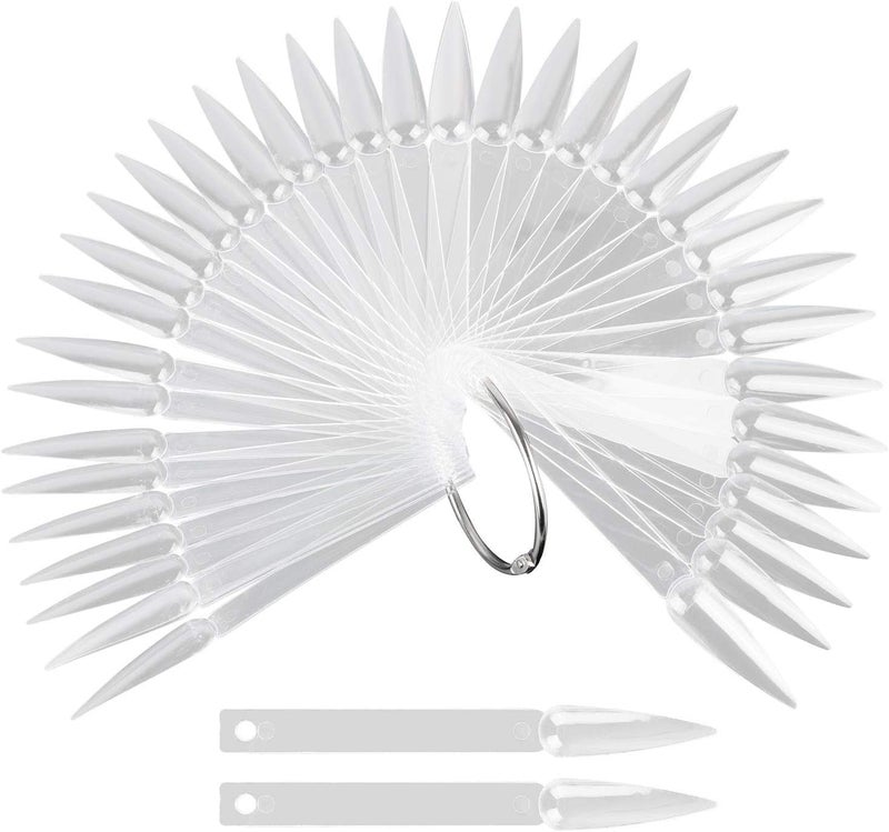 Brille Bee Nail Color Display Tips Nail Art Polish Practice Board Tip with Metal Ring 50pcs - Image 1