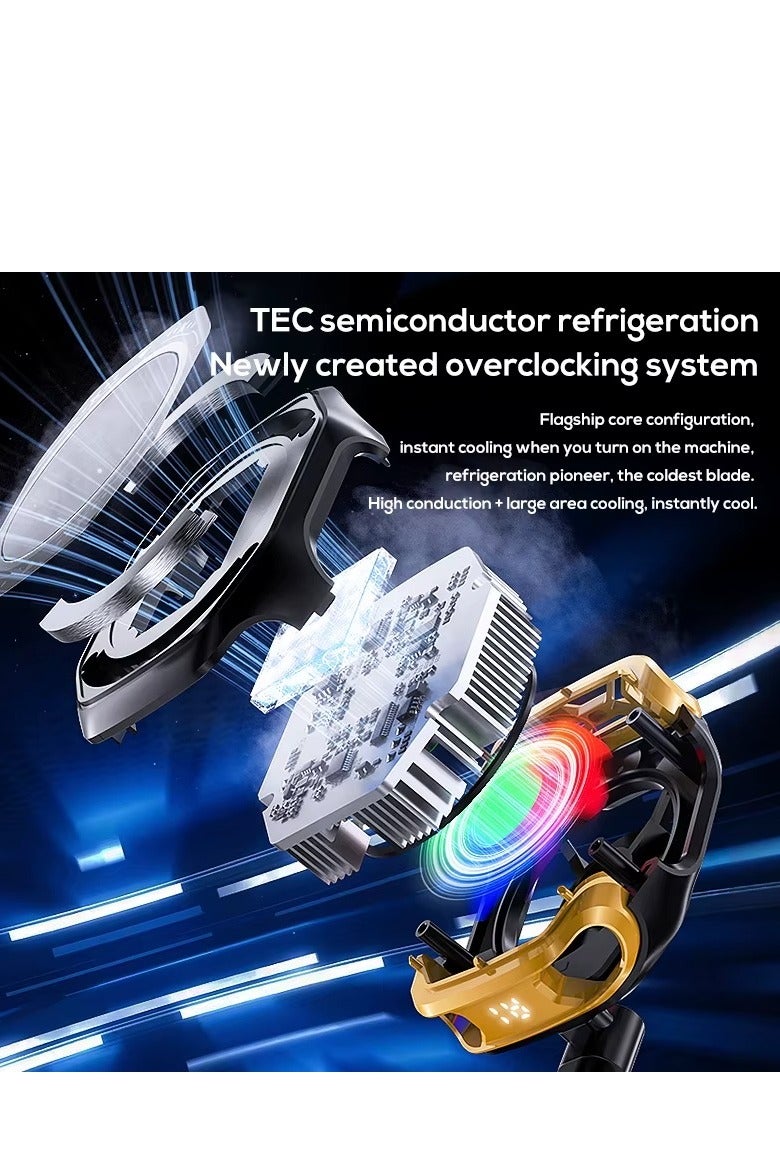 ميمو مبرد هاتف مغناطيسي احترافي - مروحة تبريد بتقنية أشباه الموصلات مع إضاءة RGB وشاشة عرض درجة الحرارة وبطارية خارجية | مثالي لألعاب ببجي (PUBG) ومتوافق عالمياً مع جميع الهواتف. - Image 3