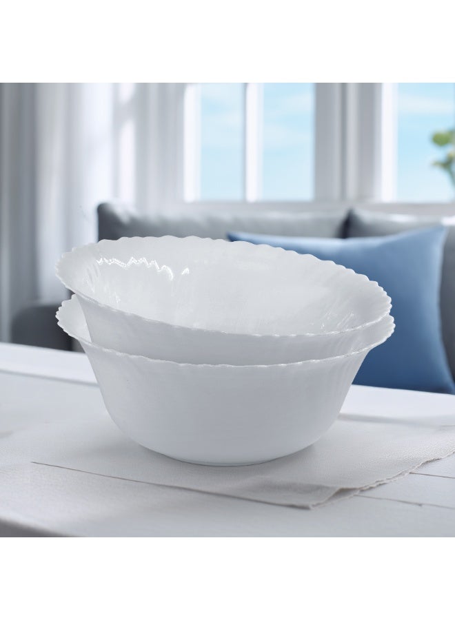 Melrich 38 Piece Opal ware Dinner Set 6 Dinner Plate 6 Dessert Plate 6 Soup Plate 6 Bowls 1 Serving Bowl 1 Serving Plate 6 Cup and 6 Saucer Dishwasher Safe - Image 4