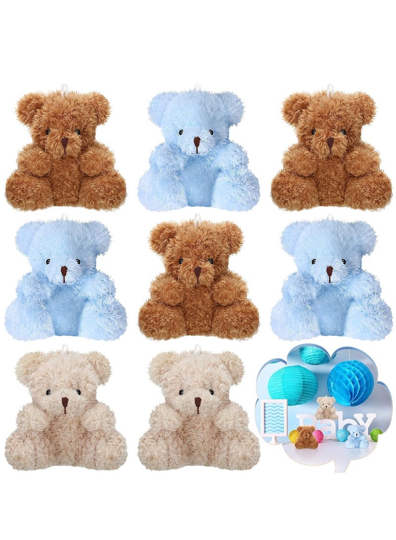 SYOSI Plush Teddy Bear Pendant, Mini Plush Animal Soft Bear Doll Toys for Keychain Bag DIY Decorations, Birthday Wedding Graduation Gifts, Gift Box Filled Party Decorations 8pcs  - Image 1