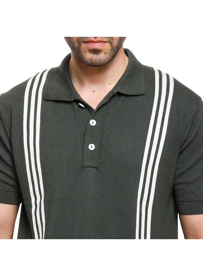 كوب قميص بولو منسوج بأكمام قصيرة