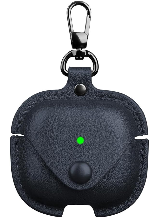 erorex - Protective Cover For Airpods 4 Case Full Protection Shockproof Pu Leather Headphone Case Skin Cover With Keychain For Airpods 4Th Generation 2024 Released Front Led Visible Blue - Image 1