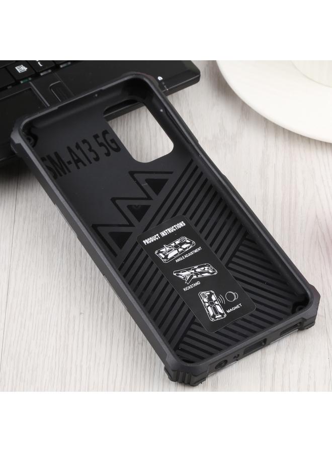 اس-توب جراب لهاتف Samsung Galaxy A13 5G، جراب هاتف مغناطيسي من مادة TPU + PC، مزود بمسند مموه - Image 3