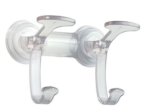 InterDesign Power Lock Spa Hook 2 Clear Hanging HookBathroom HookBathroom Organizer - Image 1