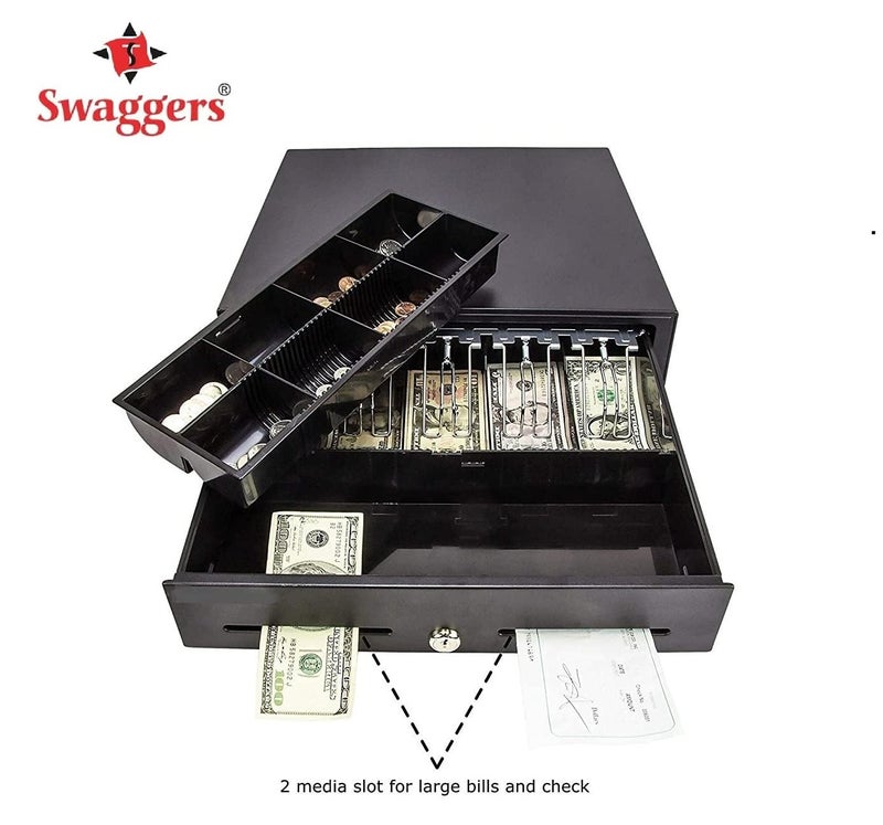 swaggers Metal Cash Drawer 13 Compartment 5 Bills /8 Coins slots (Dimensions 40.5 * 42 * 10) cm!! 1 Year Offsite warranty !! Use For Billing Machine/Counter/Shop | 1 Year Warranty - Image 3