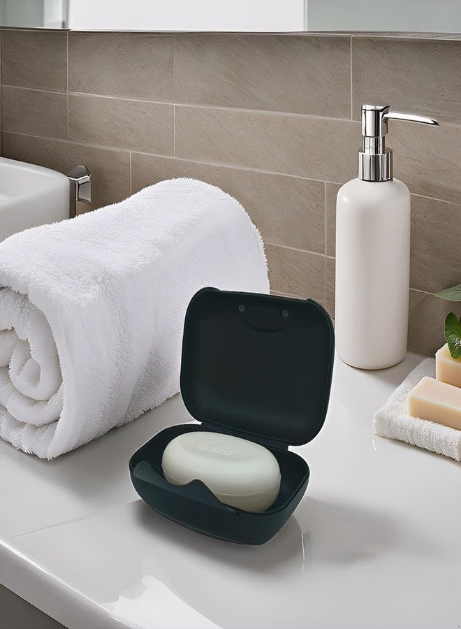Vonpri Travel Soap Case Soap Dish Bar Holder Container Box for Shower Bathroom Outdoor Trip Gym Camping School Vonpri (Without Bag Dark Black) - Image 3