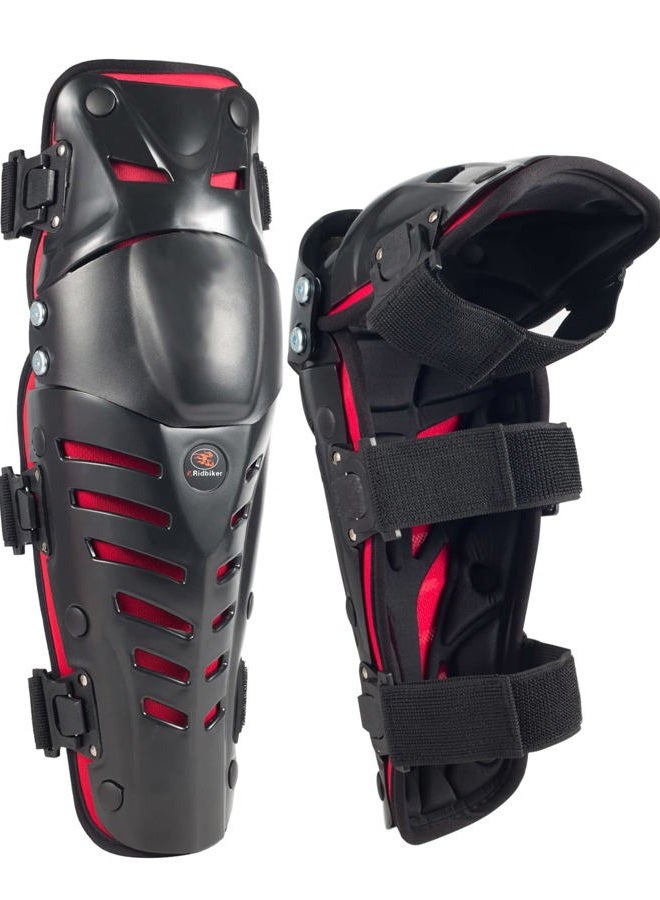 RIDBIKER Motorcycle Knee Shin Guard, Long Leg Pads Crashproof Motorcycle Protective Gear Armor Bendable Adjustable Mtb Knee Pads for Men Motocross Mountain Biking - Image 1