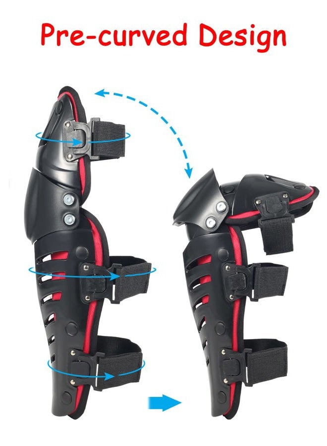 RIDBIKER Motorcycle Knee Shin Guard, Long Leg Pads Crashproof Motorcycle Protective Gear Armor Bendable Adjustable Mtb Knee Pads for Men Motocross Mountain Biking - Image 2