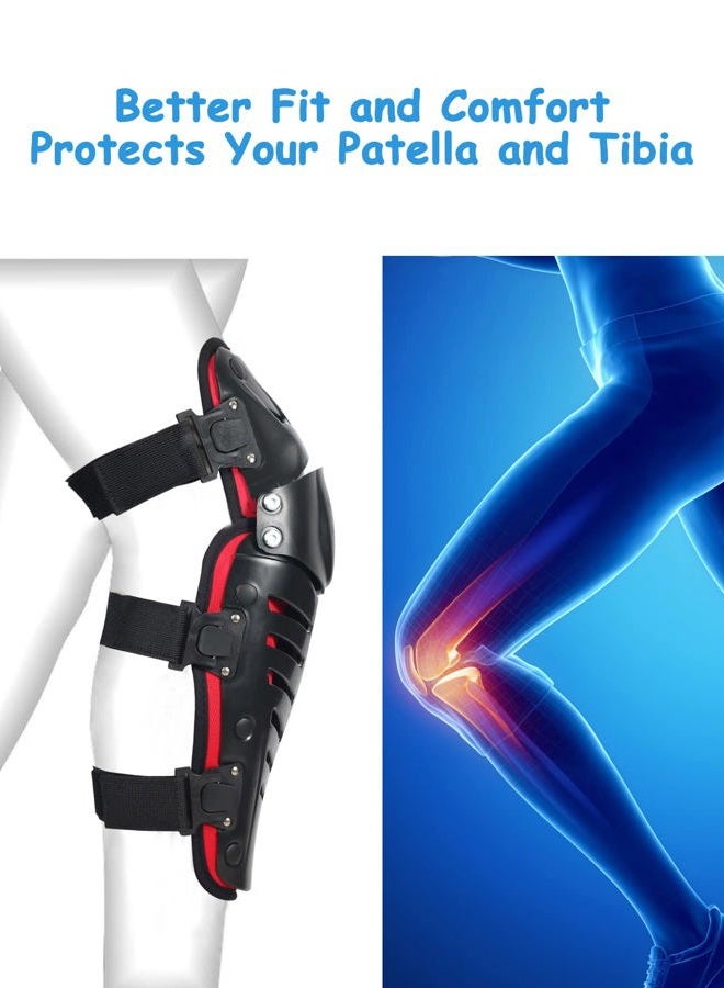 RIDBIKER Motorcycle Knee Shin Guard, Long Leg Pads Crashproof Motorcycle Protective Gear Armor Bendable Adjustable Mtb Knee Pads for Men Motocross Mountain Biking - Image 3