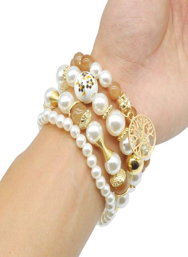 VONRU Pearl Charm Bracelet Set (Charm pearl bracelet set) - Image 4
